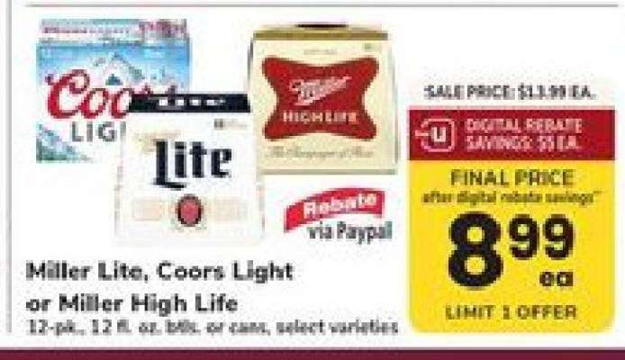 Miller Lite, Coors Light or Miller High Life