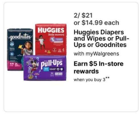 Huggies Diapers and Wipes or Pull-Ups or Goodnites