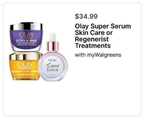 Olay Super Serum Skin Care or Regenerist Treatments