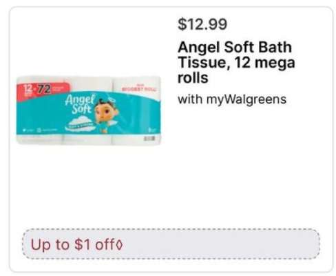 Angel Soft Bath Tissue, 12 mega rolls
