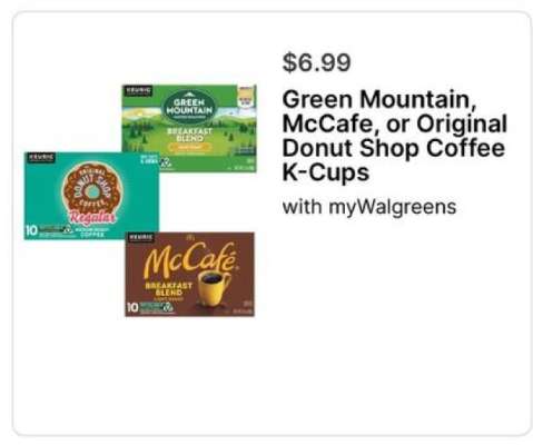 Green Mountain, McCafe or Original Donut Shop Coffee K-Cups