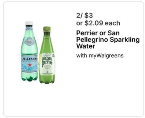 Perrier or San Pellegrino sparkling water