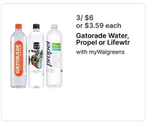 Gatorade Water, Propel or Lifewtr