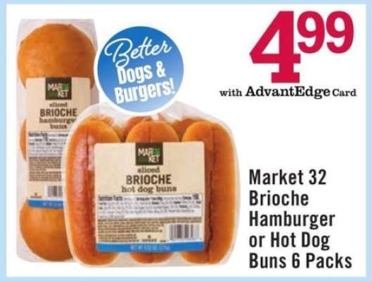 Market 32 Brioche Hamburger or Hot Dog Buns