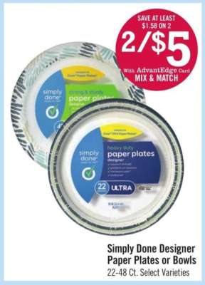Simply Done Designer Paper Plates or Bowls