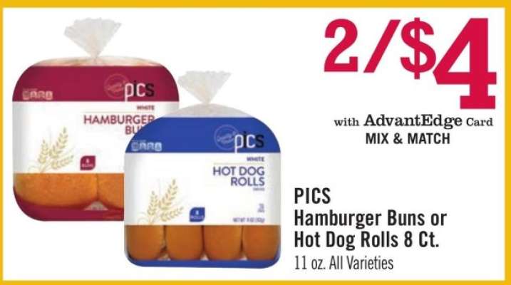 PICS Hamburger Buns or Hot Dog Rolls 8 Ct.