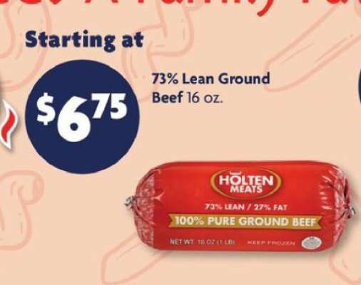 Holten Meats 73% Lean Ground Beef