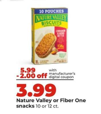 Nature Valley or Fiber One snacks
