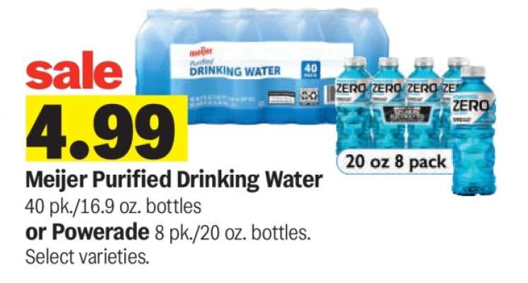 Meijer Purified Drinking Water or Powerade