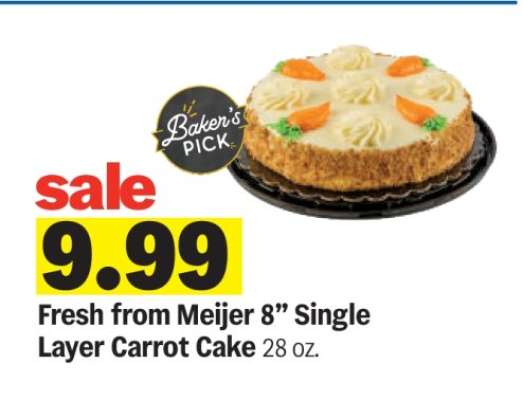 Fresh from Meijer 8” Single Layer Carrot Cake