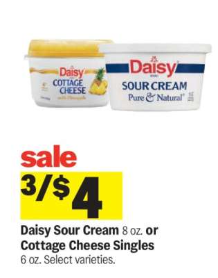 Daisy Sour Cream or Cottage Cheese Singles