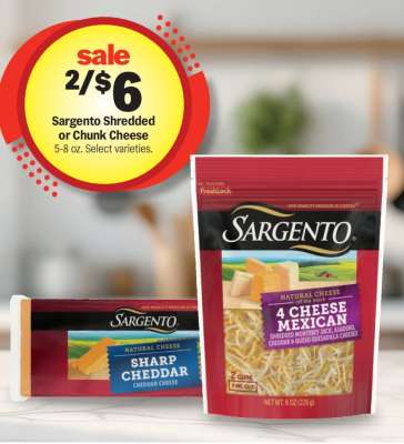 Sargento Shredded or Chunk Cheese*