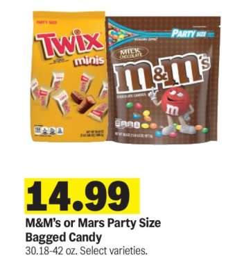 M&M's or Mars Party Size Bagged Candy