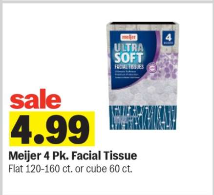 Meijer 4 Pk. Facial Tissue*