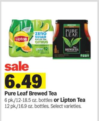 Pure Leaf Brewed Tea or Lipton Tea