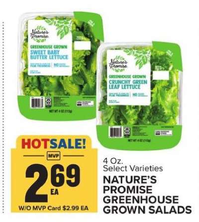 NATURE'S PROMISE GREENHOUSE GROWN SALADS