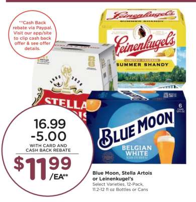 Blue Moon, Stella Artois or Leinenkugel's