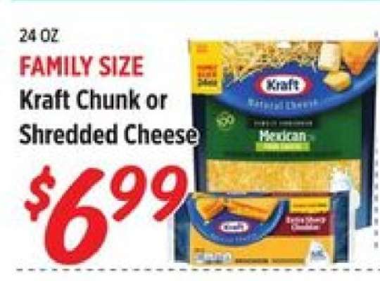 Kraft Chunk or Shredded Cheese