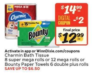 Charmin Bath Tissue or Bounty Paper Towels