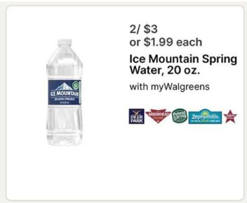 Ice Mountain Spring Water, 20 oz.