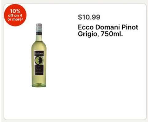 Ecco Domani Pinot Grigio, 750ml.