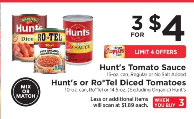 Hunt's Tomato Sauce / Hunt's or Ro*Tel Diced Tomatoes