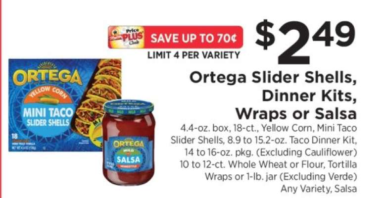 Ortega Slider Shells, Dinner Kits, Wraps or Salsa