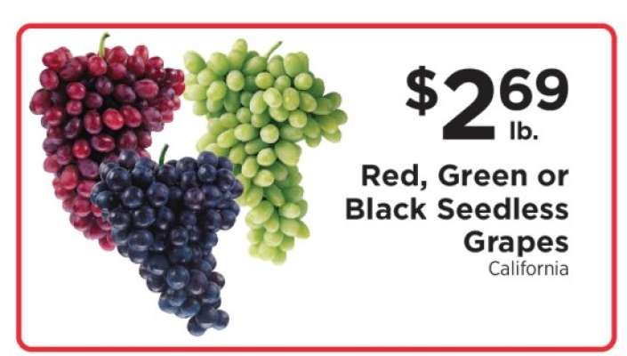 Red, Green or Black Seedless Grapes