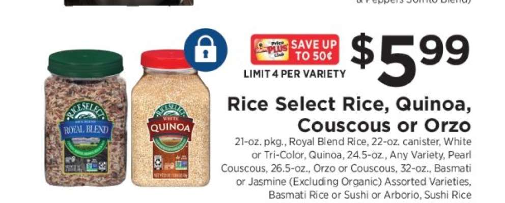 Rice Select Rice, Quinoa, Couscous or Orzo