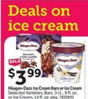 Häagen-Dazs Ice Cream Bars or Ice Cream