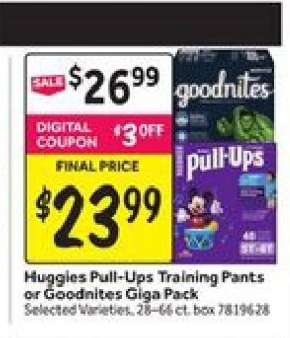 Huggies Pull-Ups Training Pants or Goodnites Giga Pack