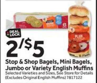 Stop & Shop Bagels, Mini Bagels, Jumbo or Variety English Muffins