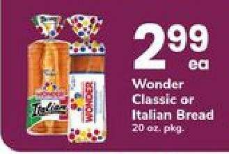 Wonder Classic or Italian Bread