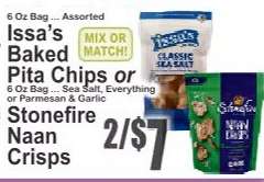 Issa’s Baked Pita Chips or Stonefire Naan Crisps