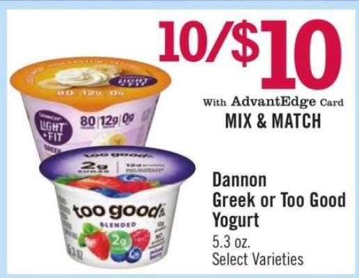 Dannon Greek or Too Good Yogurt