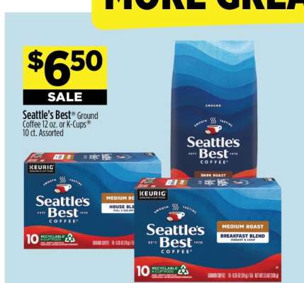Seattle’s Best® Ground Coffee 12 oz. or K-Cups® 10 ct.