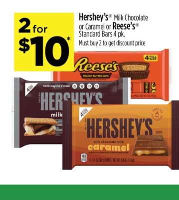 Hershey's or Reese's Standard Bars 4 pk.