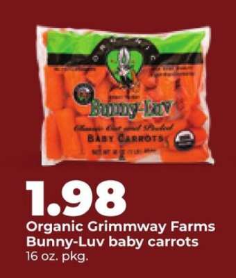 Organic Grimmway Farms Bunny-Luv baby carrots