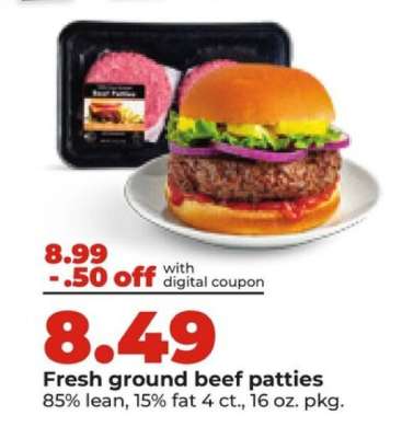 Fresh ground beef patties