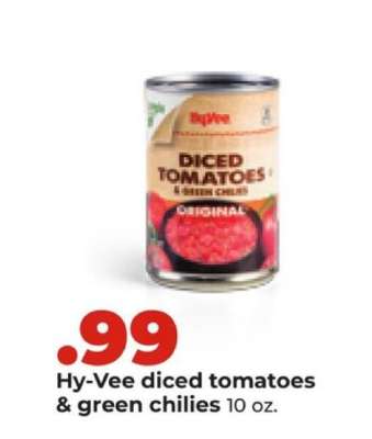 Hy-Vee diced tomatoes & green chilies