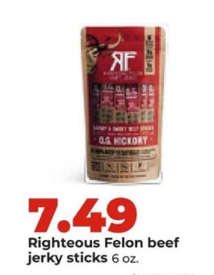 Righteous Felon beef jerky sticks