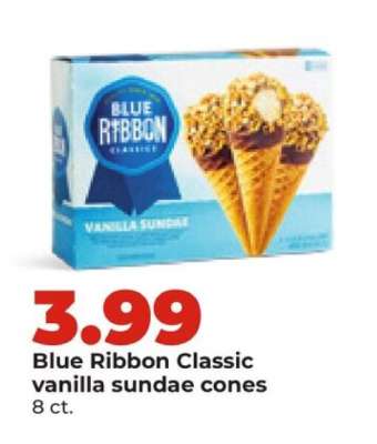 Blue Ribbon Classic vanilla sundae cones