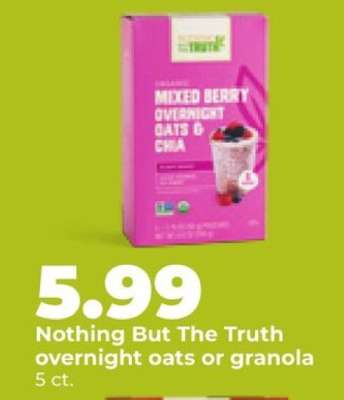 Nothing But The Truth overnight oats or granola