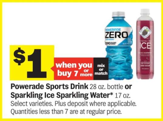 Powerade Sports Drink or Sparkling Ice Sparkling Water