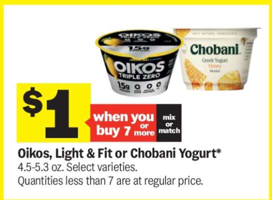 Oikos, Light & Fit or Chobani Yogurt
