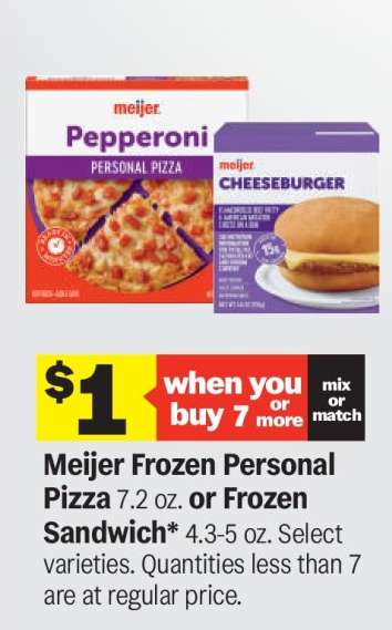 Meijer Frozen Personal Pizza or Frozen Sandwich