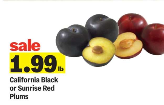 California Black or Sunrise Red Plums