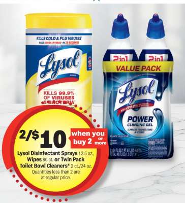 Lysol Disinfectant Sprays, Wipes, Toilet Bowl Cleaners