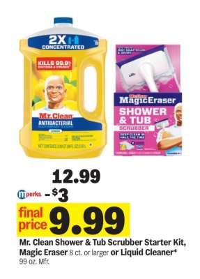 Mr. Clean Shower & Tub Scrubber Starter Kit, Magic Eraser or Liquid Cleaner