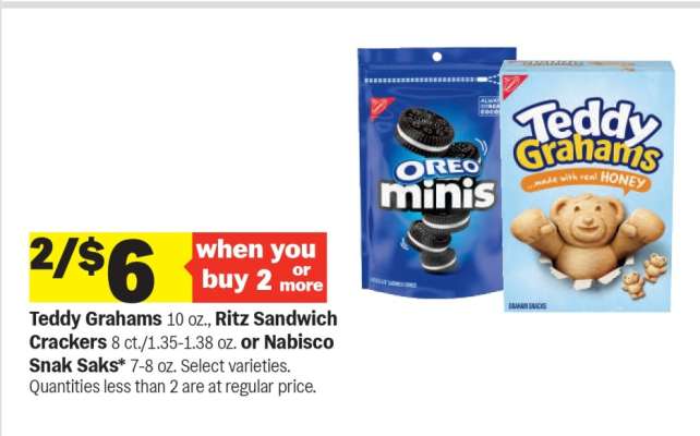 Teddy Grahams, Ritz Sandwich Crackers, Nabisco Snak Saks